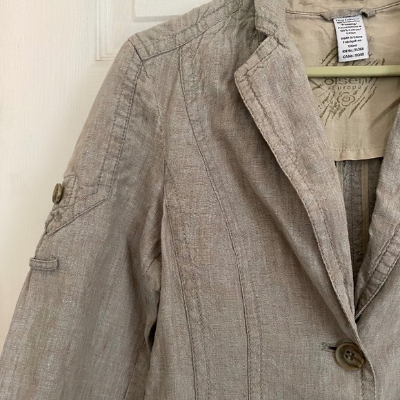 Light Green Beige Jacket with Pocket Details Sz S - Picture 5 of 16